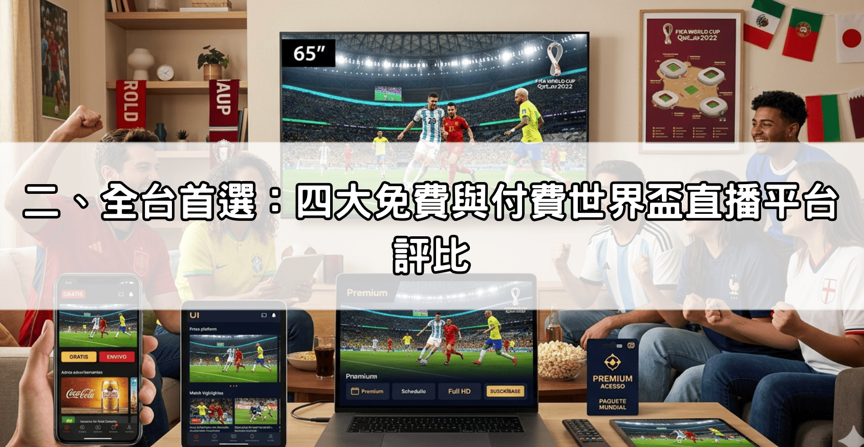 二、全台首選：四大免費與付費世界盃直播平台評比