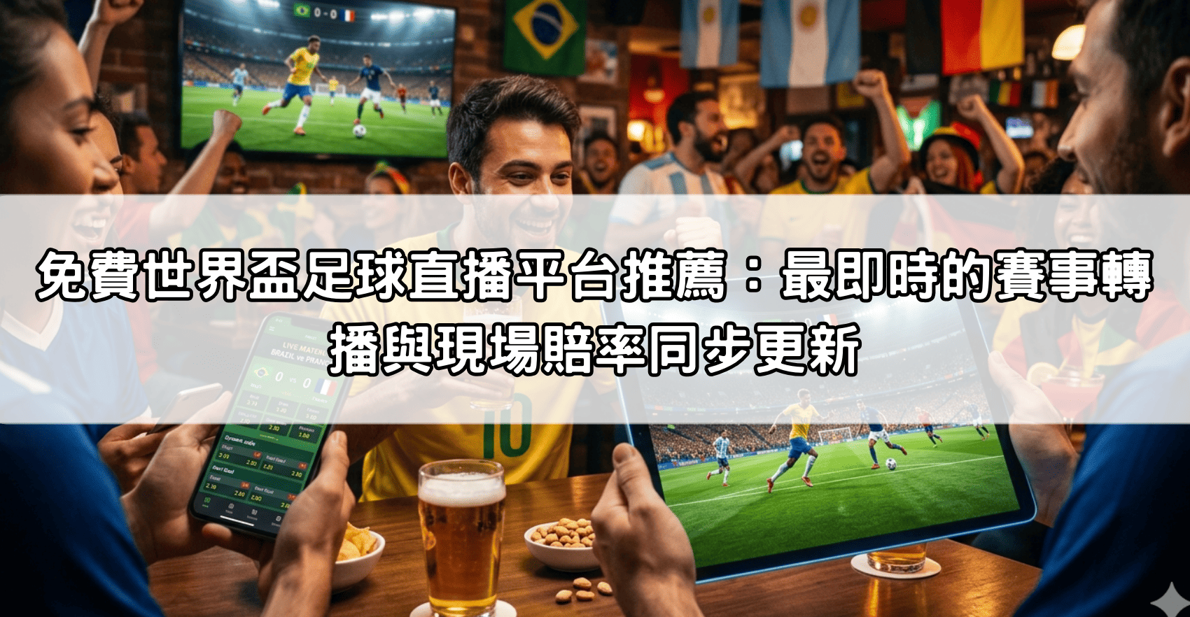 免費世界盃足球直播平台推薦：最即時的賽事轉播與現場賠率同步更新